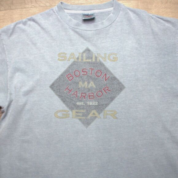 Vintage Boston Harbor Sailing Gear T-Shirt Single Stitch XL - Picture 1 of 5